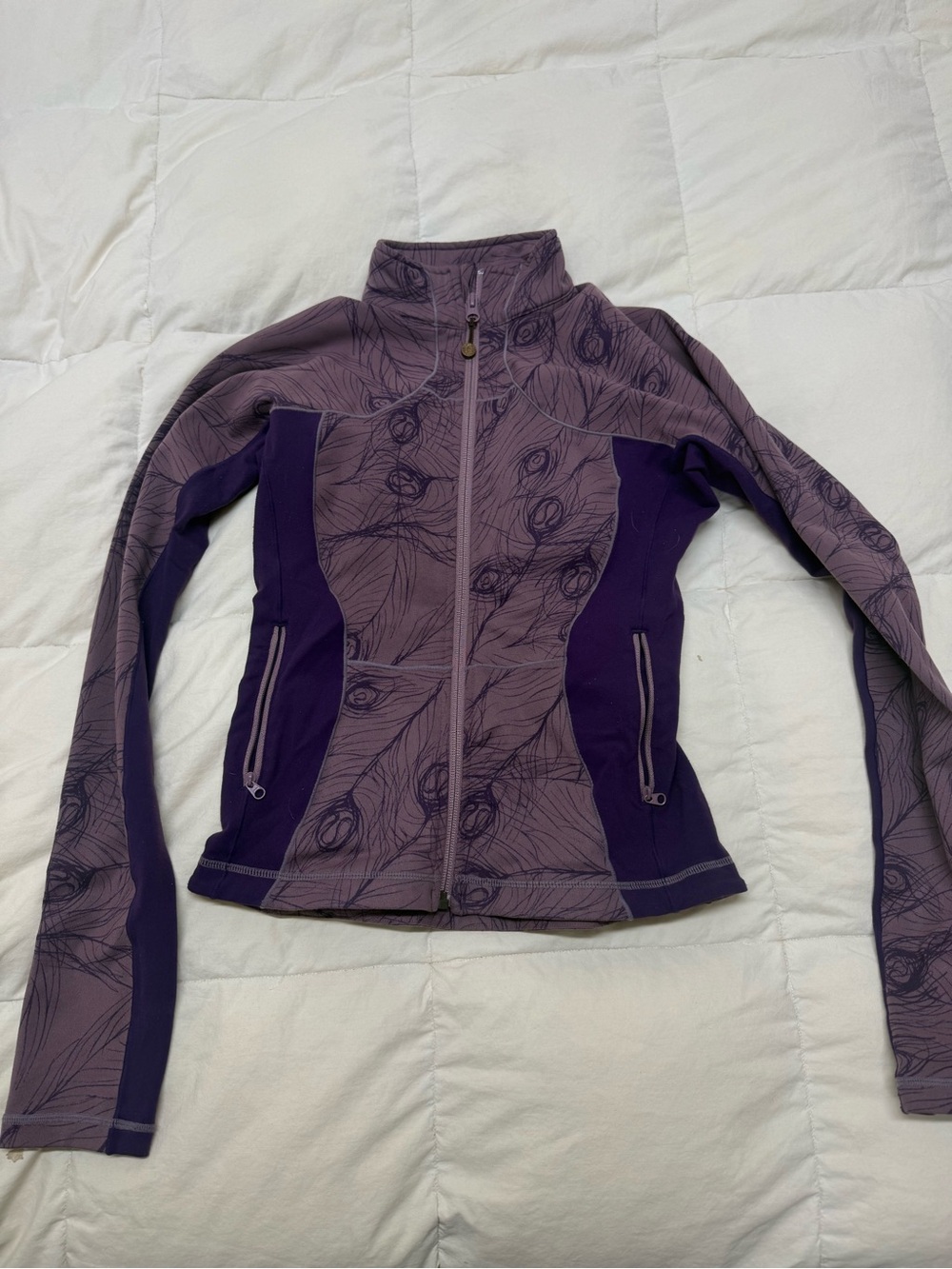 Purple Patterned lululemon Zip Jacket
